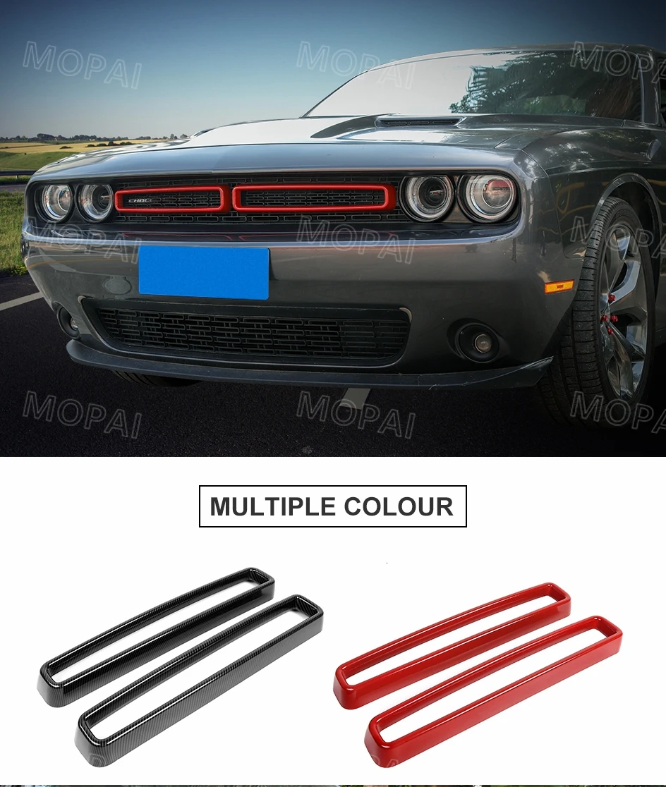 Автомобильные наклейки MOPAI для Dodge Challenger+ Автомобильная решетка для кондиционера, декоративная крышка для Dodge Challenger
