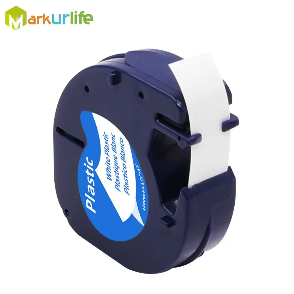 1 шт. совместимый для DYMO LetraTag запечатанных лент 12 мм 12267 91200 91201 92102 91203 91204 91205 для принтер для этикеток DYMO чайник - Цвет: Black on White