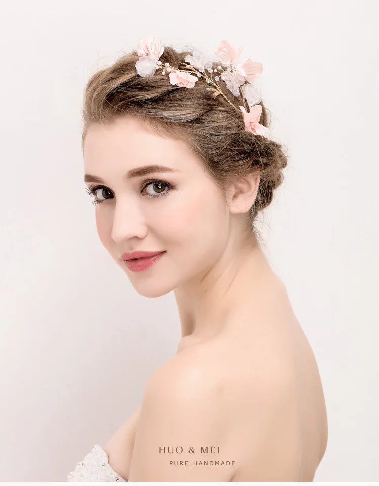 Свадебная тиара ручной работы Простые Свадебные аксессуары заводные украшения