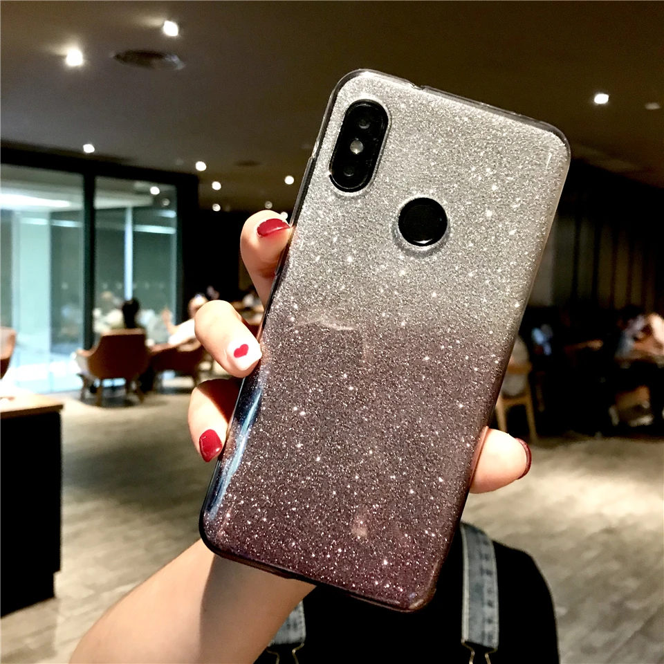 Glitter Gradient Case For XiaoMi 9 SE 8 Lite A3 A2 A1 6 5S 5 Cover TPU Soft Bling for RedMi K20 Pro Note 7 7A 6A 5A 4A 4X |