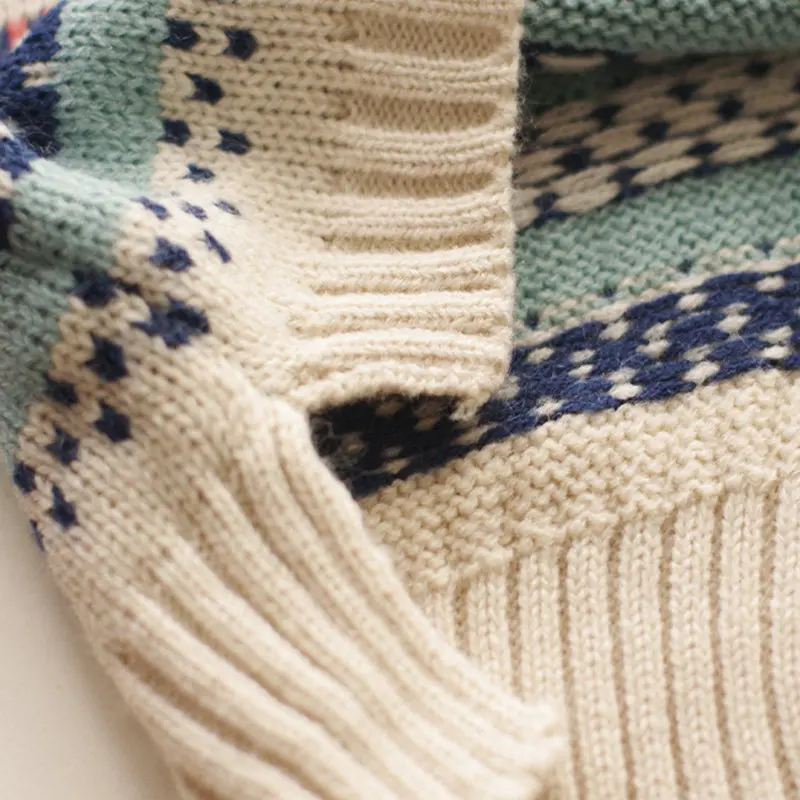 Женский жаккардовый пуловер Свободный в этническом стиле модель XM05 2019 | Женская