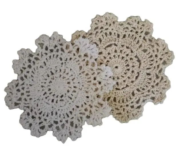 Vintage cotton placemat cup coaster mug kitchen Christmas dining table place mat cloth lace Crochet tea coffee doily drink pad | Дом и сад