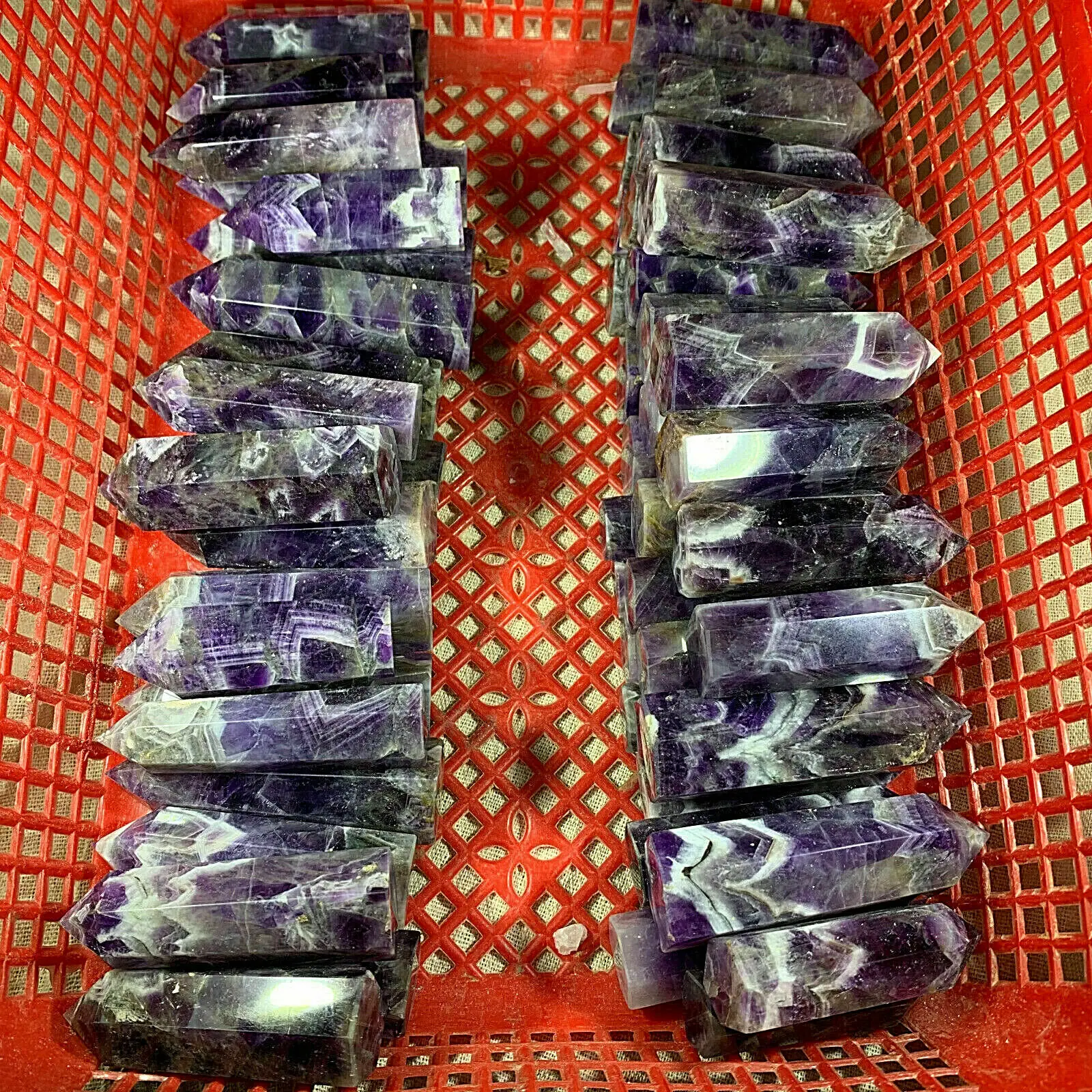 

5pcDreamy natural dream amethyst quartz crystal wand Obelisk two-point