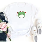 Смешные Мультфильмы с рисунком лягушки для женщин модная футболка хлопковая Футболка для женщин футболки с коротким рукавом для женщин свободного кроя с круглым вырезом футболки Camisetas Mujer