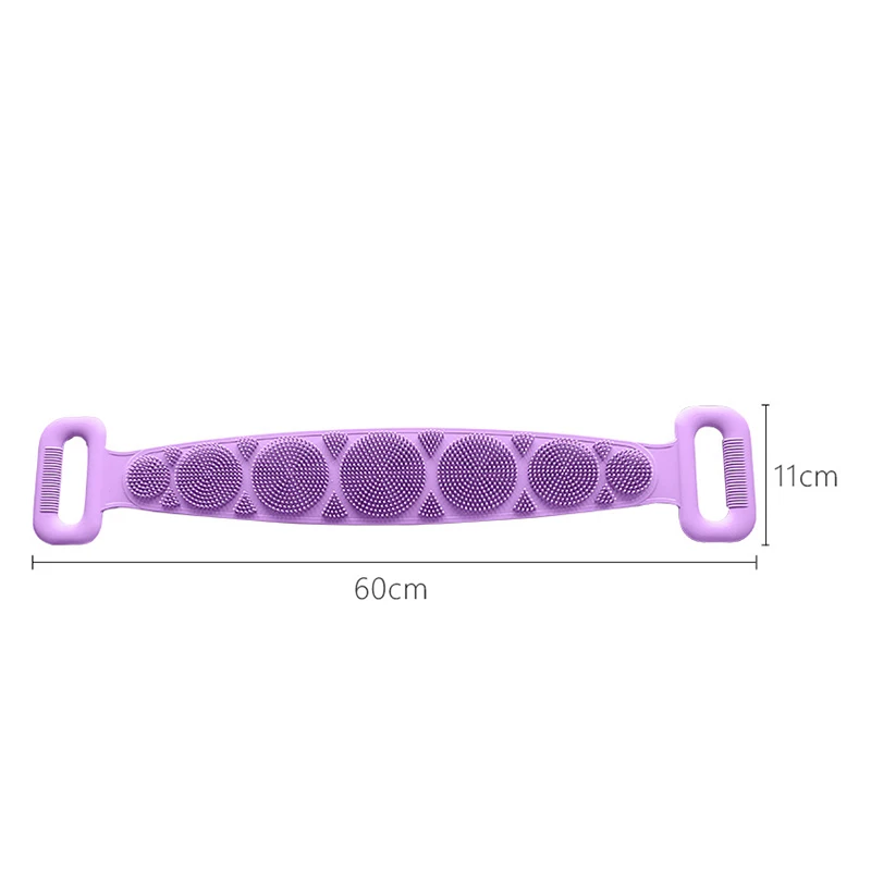 Body Wash Silicone Body Scrubber Belt Double Side Shower Exfoliating Belt Removes Bath Towel DC156
