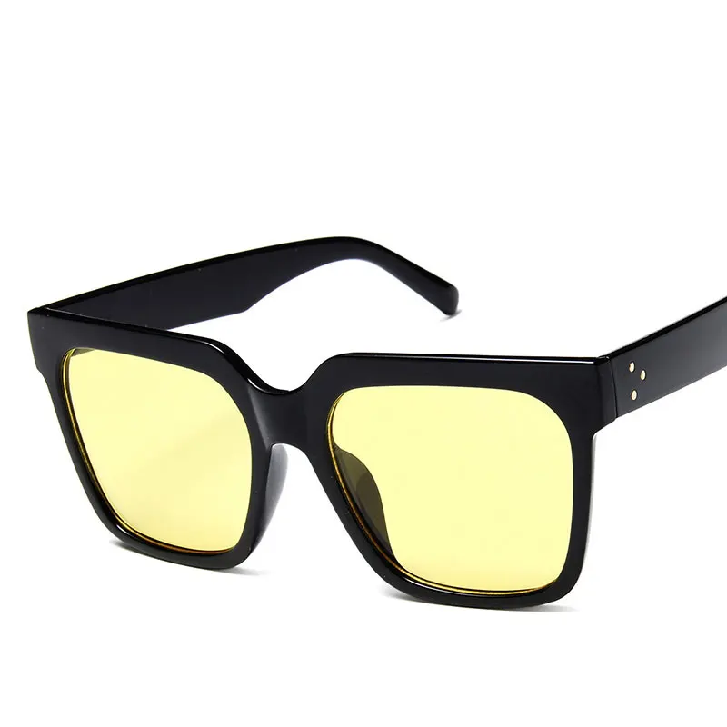 Женские солнцезащитные очки в большой оправе популярные квадратном стиле с УФ