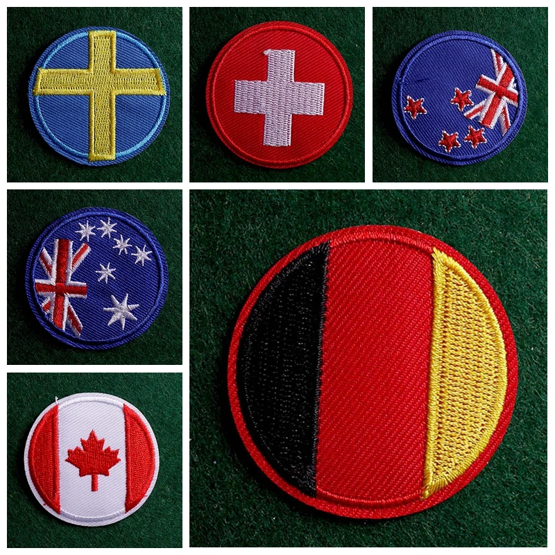 Embroidered Patch National Flag Patches On Clothes Sticker Patches With Iron Patch Iron-On Patches For Clothing Stripes Applique