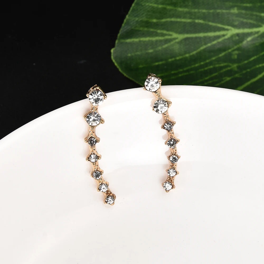 

NEW 1 Pair Gold Stars Element Crystal Pearl Earrings Ear Hook For Women Girl Stud alloy Earrings Jewelry Fashion