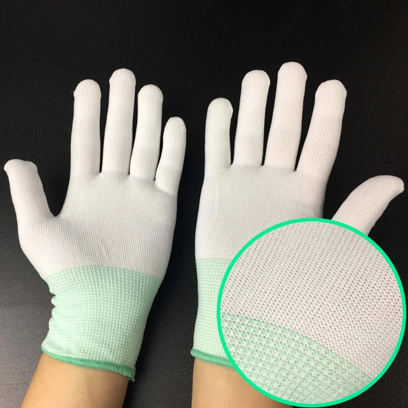 

10 Pairs Anti-Static ESD Safety Work Gloves Breathable Mesh Full Fingered Mittens for Computers Electronics Assembling