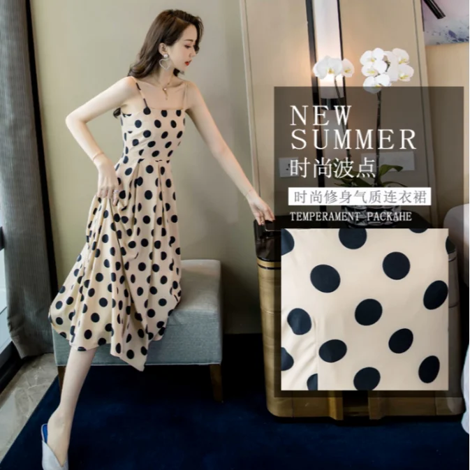 

Suspender polka dot dress children's dress spring autumn 2021 new light summer dress temperament summer slim dress