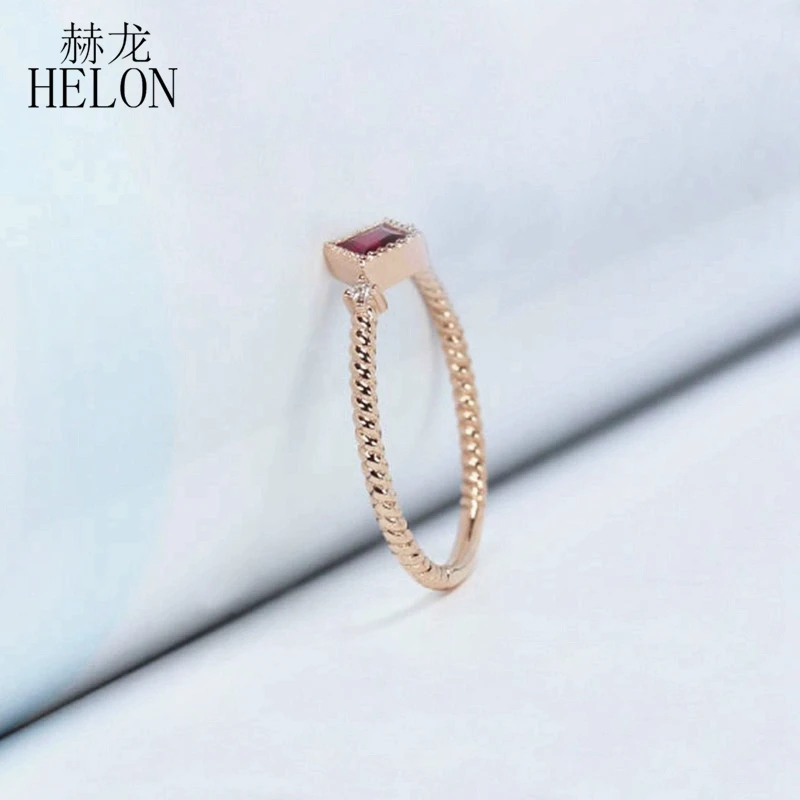 Женское кольцо с натуральным рубином и бриллиантами под розовое золото 14 к