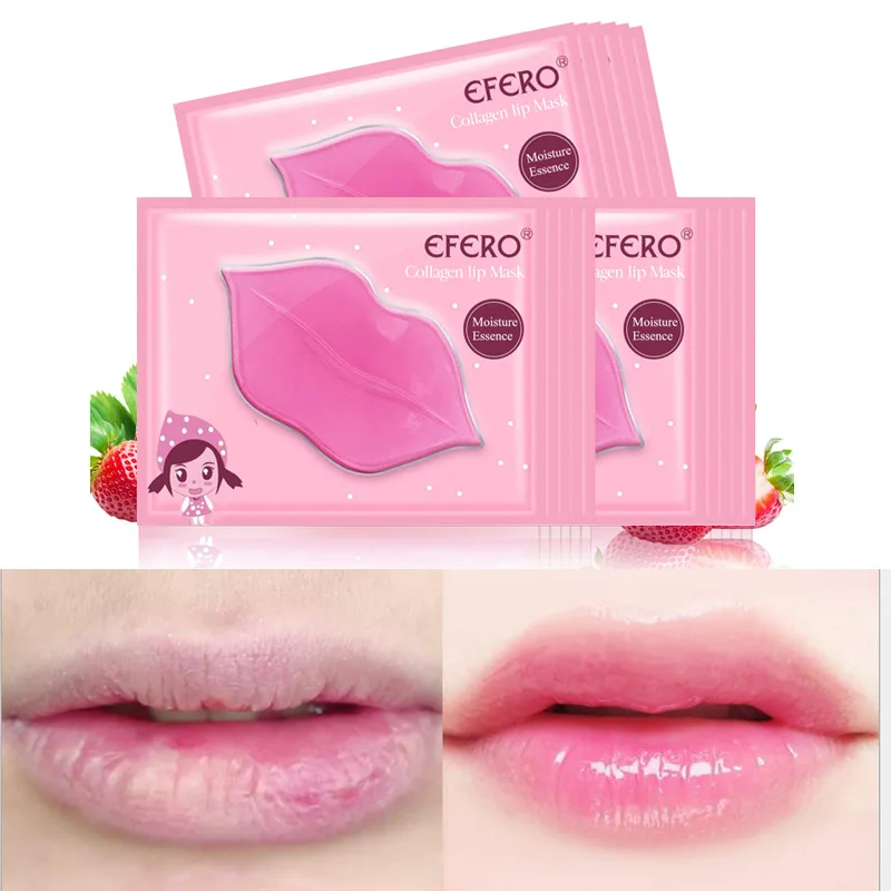 

10Pcs Beauty Super Lip Plumper Pink Crystal Collagen Lip Mask Patches Moisture Essence Wrinkle Ance Korean Cosmetics Skin Care