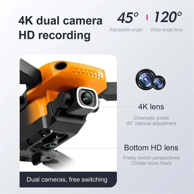 Новая двойная камера 4K HD трехсторонний радиоуправляемый дрон для предотвращения