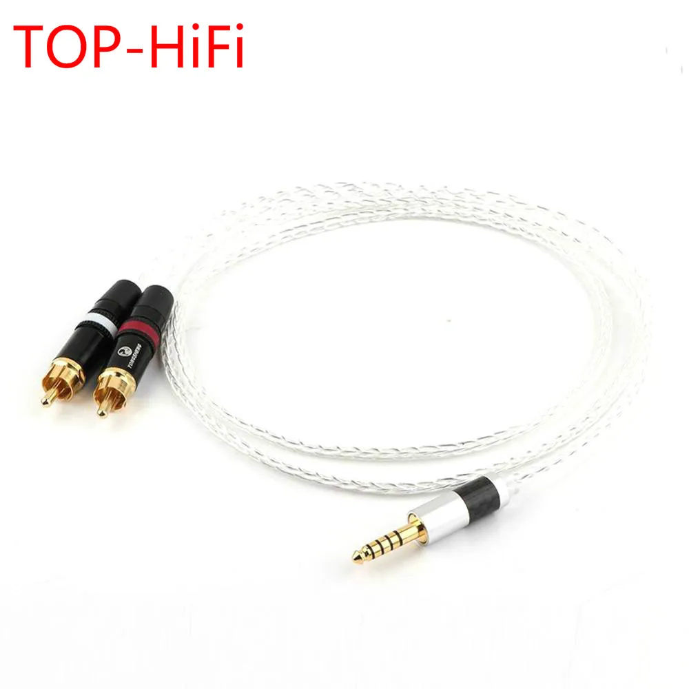Hi-Fi посеребренный 4 мм сбалансированный аудиокабель 2 RCA баллакированный