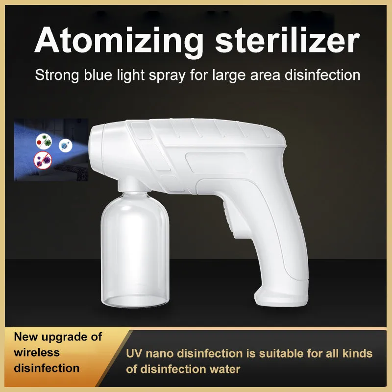 

2022 Kill Germs Disinfection Gun Cleaning Portable Spraye Blue Light Steam Disinfectant Sprayer USB Charging Alcochol Disinfect