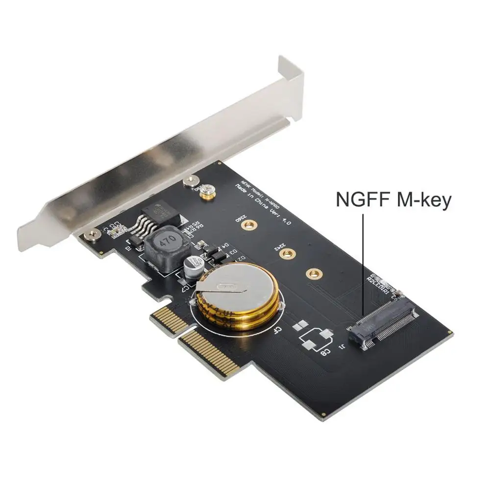 Переходник PCI-E 3 0x4/M.2 NGFF SSD Nvme PCI Express с защитой от сбоев питания Суперконденсатор 4 0