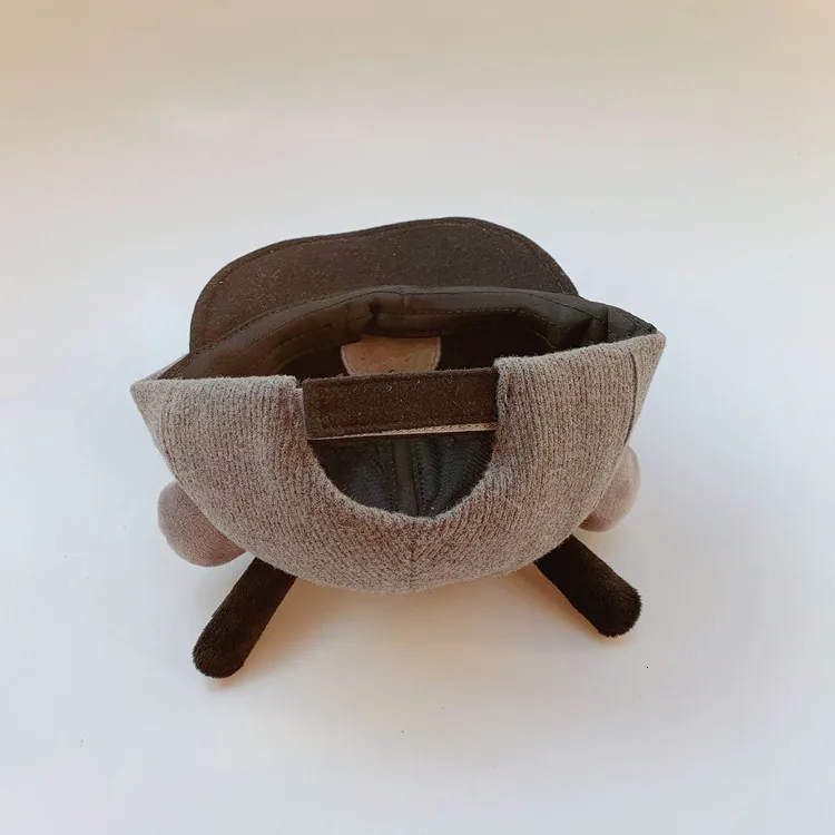 Детские зимние теплые шерстяные бейсбольные кепки в полоску с медведем детские