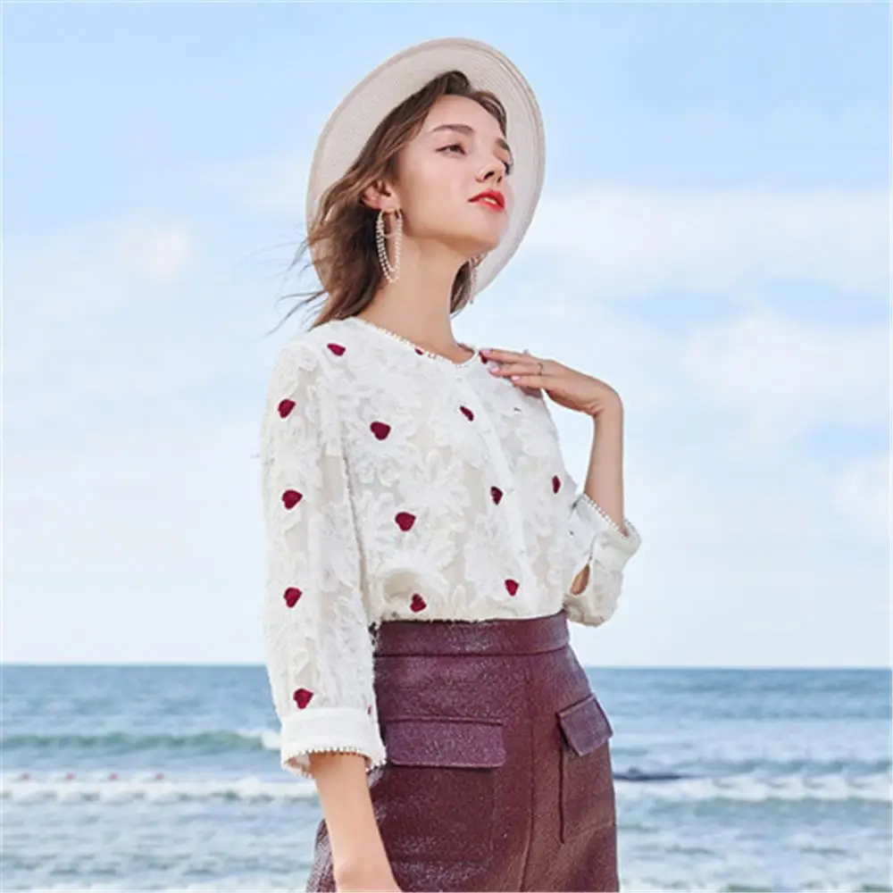 2020 ZA Весенняя новинка Женская шифоновая рубашка модная с длинным рукавом Boho