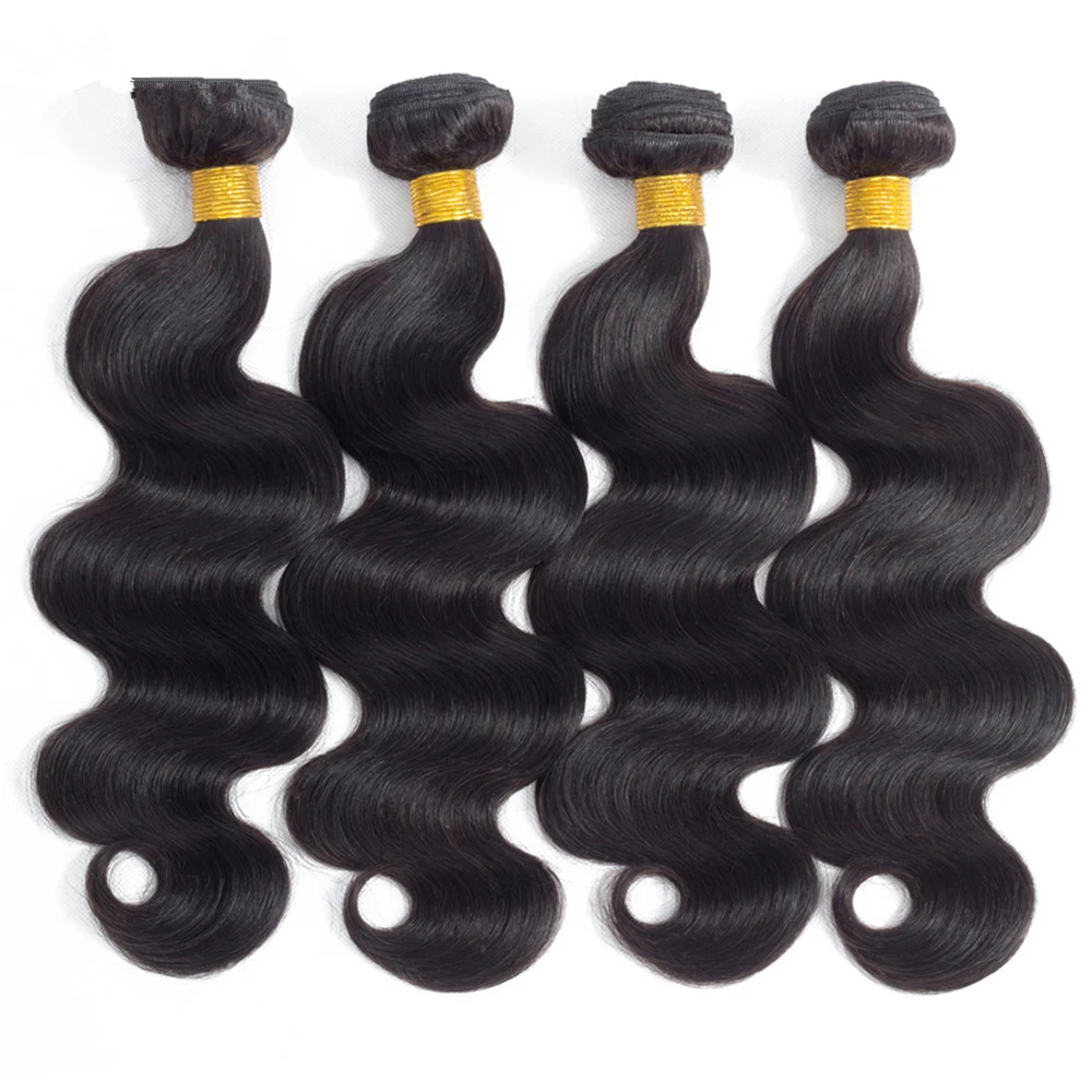 

Brazilian Body Wave Hair Weave Bundles Natural Color 100% Human Hair Extension Remy Hair Weaving Natural Black Ombre 4/30 color