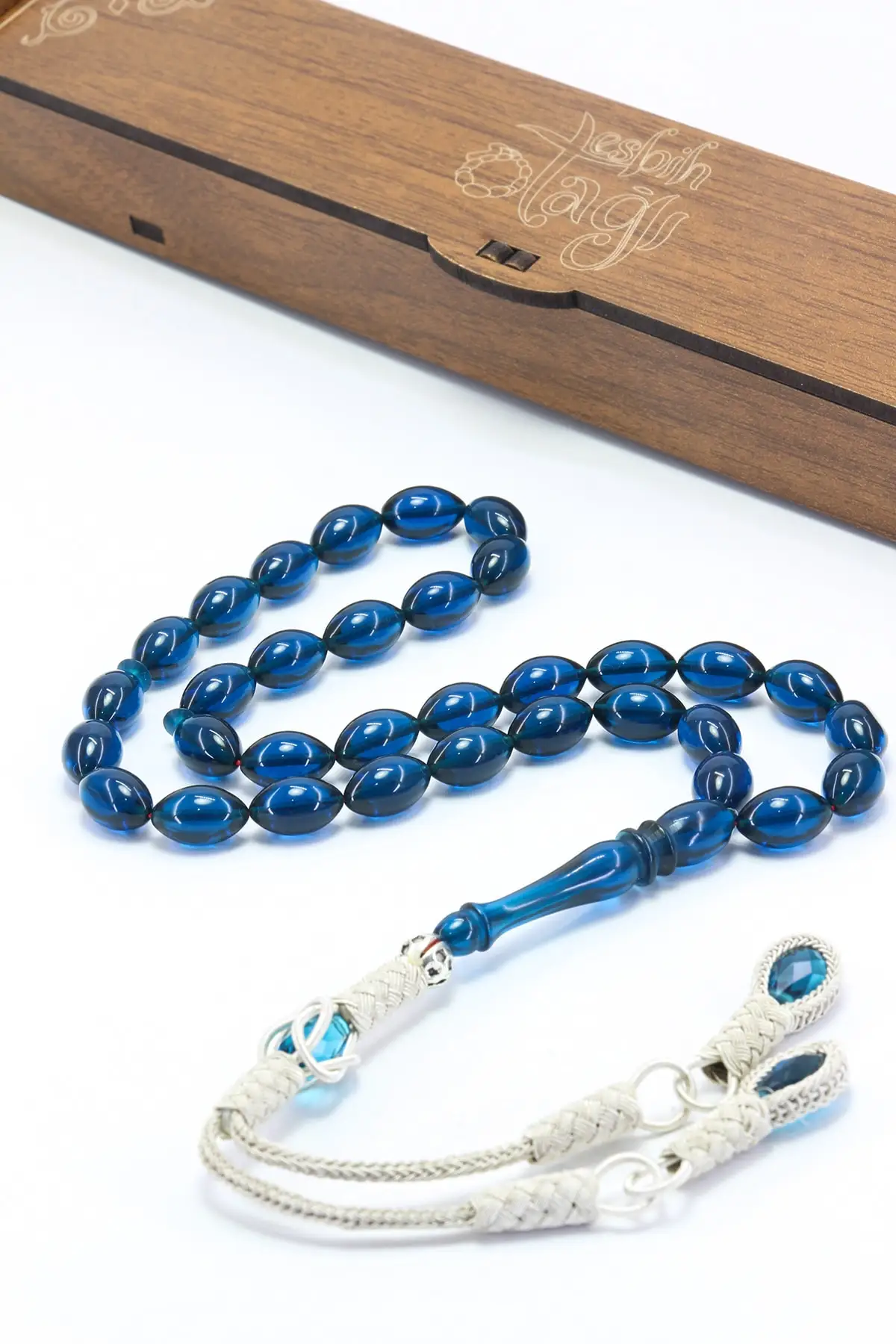 

Rosary Ota Male Parlament Blue Fire Amber Prayer Beads Turkish handmade Amber Islamic prayer beads