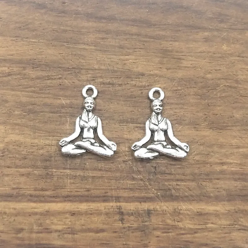 10 шт. Подвески yoga практикующий 20x15 мм Античная решений Подвеска fit Винтаж