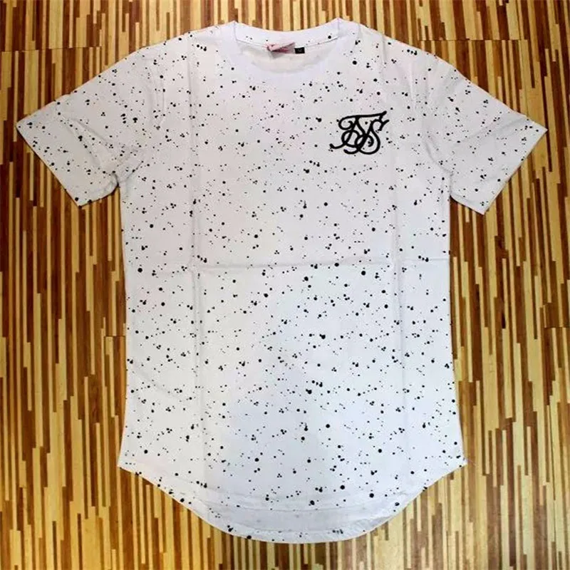 New men ss Sik Silk Kanye West splash ink T shirt mens casual hip hop irregular cut zipper short-sleeved T-shirt top 4 colors | Мужская