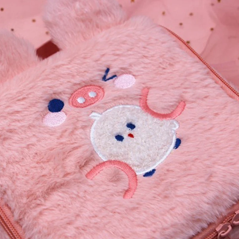 

Kawaii Bear Cat Pig Oversized Cosmetic Bag Pencil Case Soft Cute Stationery Pouch School Home Organizer Plush Case
