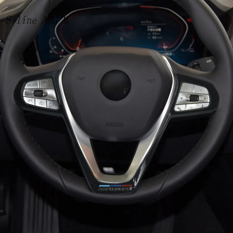 

Пуговицы на руль автомобиля, украшение, V-образная рама, автомобильная внутренняя Обложка, наклейки, отделка для BMW 3, 5 серии G20, G30, X3, G05, X5, G05, X7,...