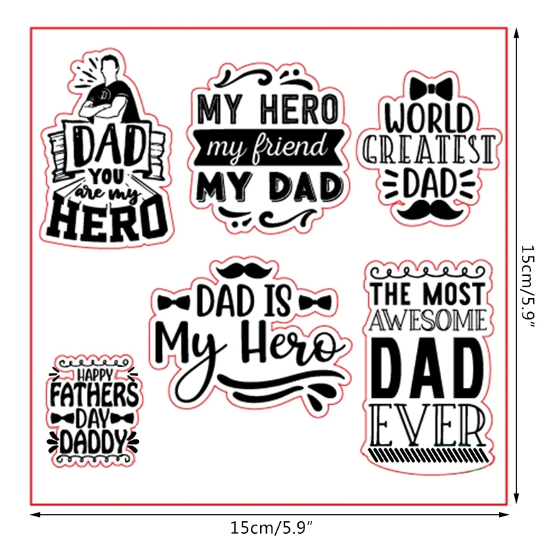 Father's Day силиконовый прозрачный чехол печать штамп DIY Скрапбукинг рельефная
