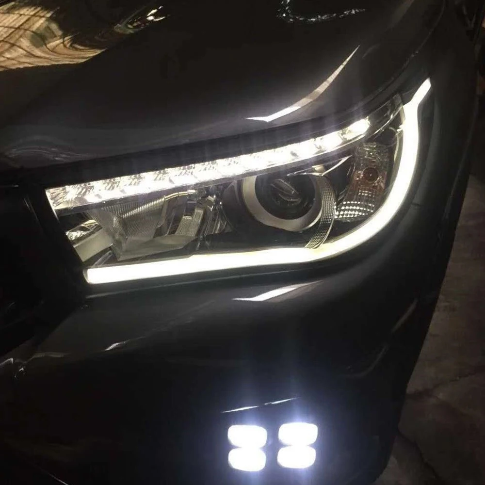 CSGJMY 1 пара светодиодный DRL Дневной светильник головной лампа Накладка подходит