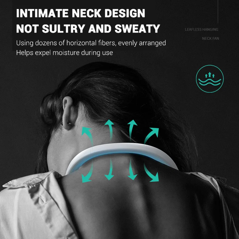 Портативный мини вентилятор для шеи с usb портом перезаряжаемый аккумулятор