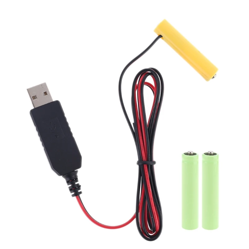 

LR03 AAA Battery Eliminator USB Power Supply Cable Replace 1 to 4pcs AAA Battery