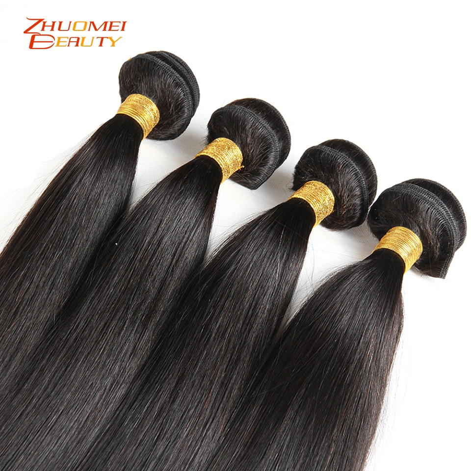 Бразильские прямые волосы 100% человеческие пучки плетение 3/4 профессиональное