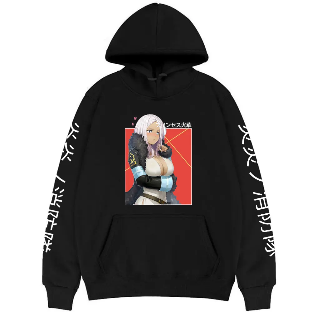 

Manga Fire Force Hoodie Cute Princess Huohua Hoody Anime Fire Brigade of Flames Printing Sportswear Men Women Hooded Sweatshirt