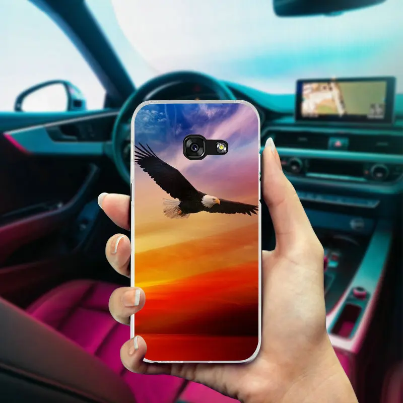 For Samsung Galaxy J1 J2 J3 J5 J7 A3 A5 A7 2016 2017 Coque Bags Soft Silicone TPU Cell Phone Cases Hot Sale Bald Eagle In Flight | Мобильные