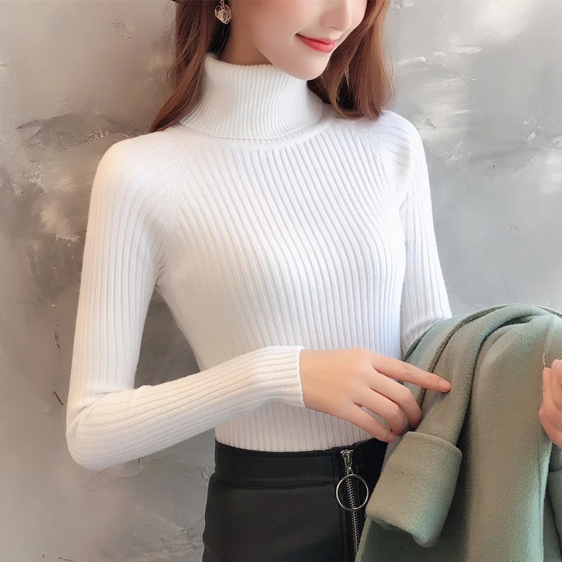 

Autumn Turtleneck Sweater Female 2021 Winter Cashmere Knitted Women Sweater And Pullover Female Tricot Jersey Jumper Pull Femme