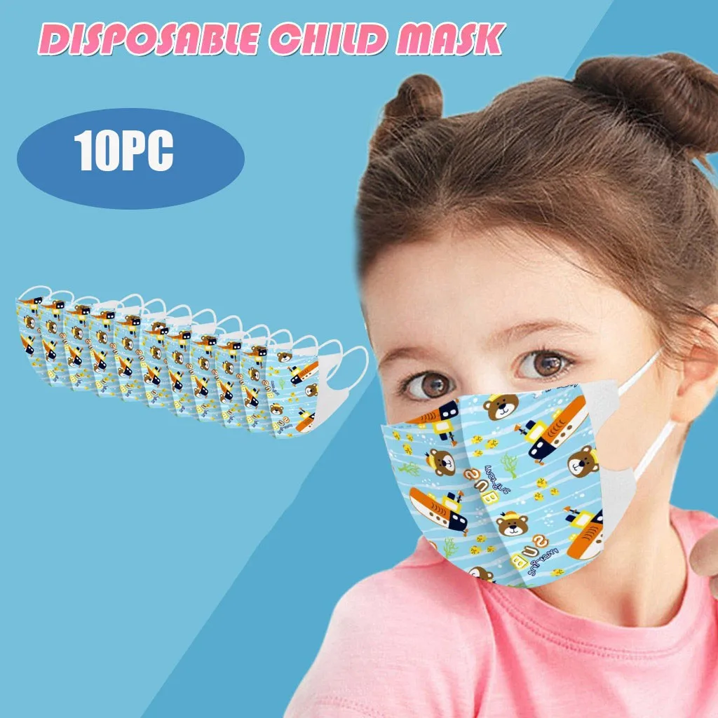 10 шт. Вечерние Маски для лица с мультяшным принтом детские маскарадные маски