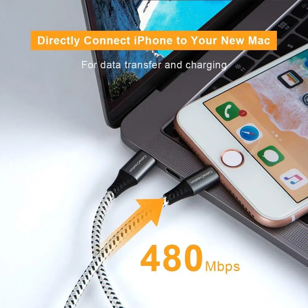 Кабель USB C к Lightning кабель для быстрой зарядки Macbook iPad Pro iPhone 11 XS Max 8 | Электроника