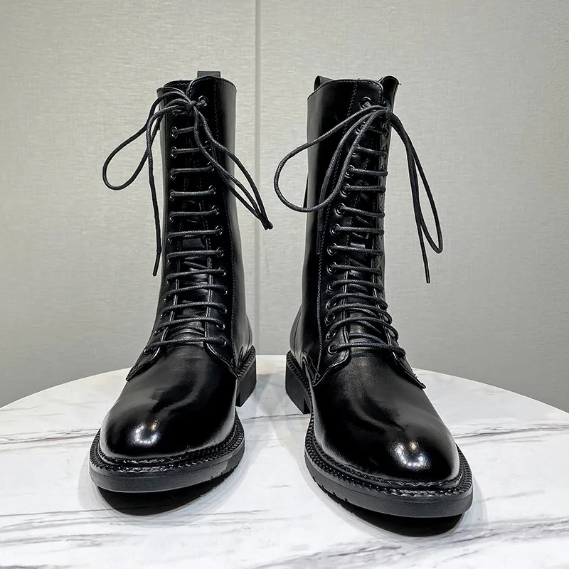 

Camping Handmade Wearable Snow Boots For Men Outdoor Fashion Trend High Quality Protective Shoes Flat Winter Brand Men's