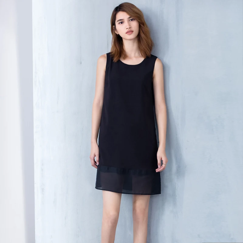 

Women Summer Fashion T-Shirt Dress Casual Vestido Femininas Ladies Plus Size 3XS-10XL Sleeveless Slit Fit Brief Chiffon Dresses