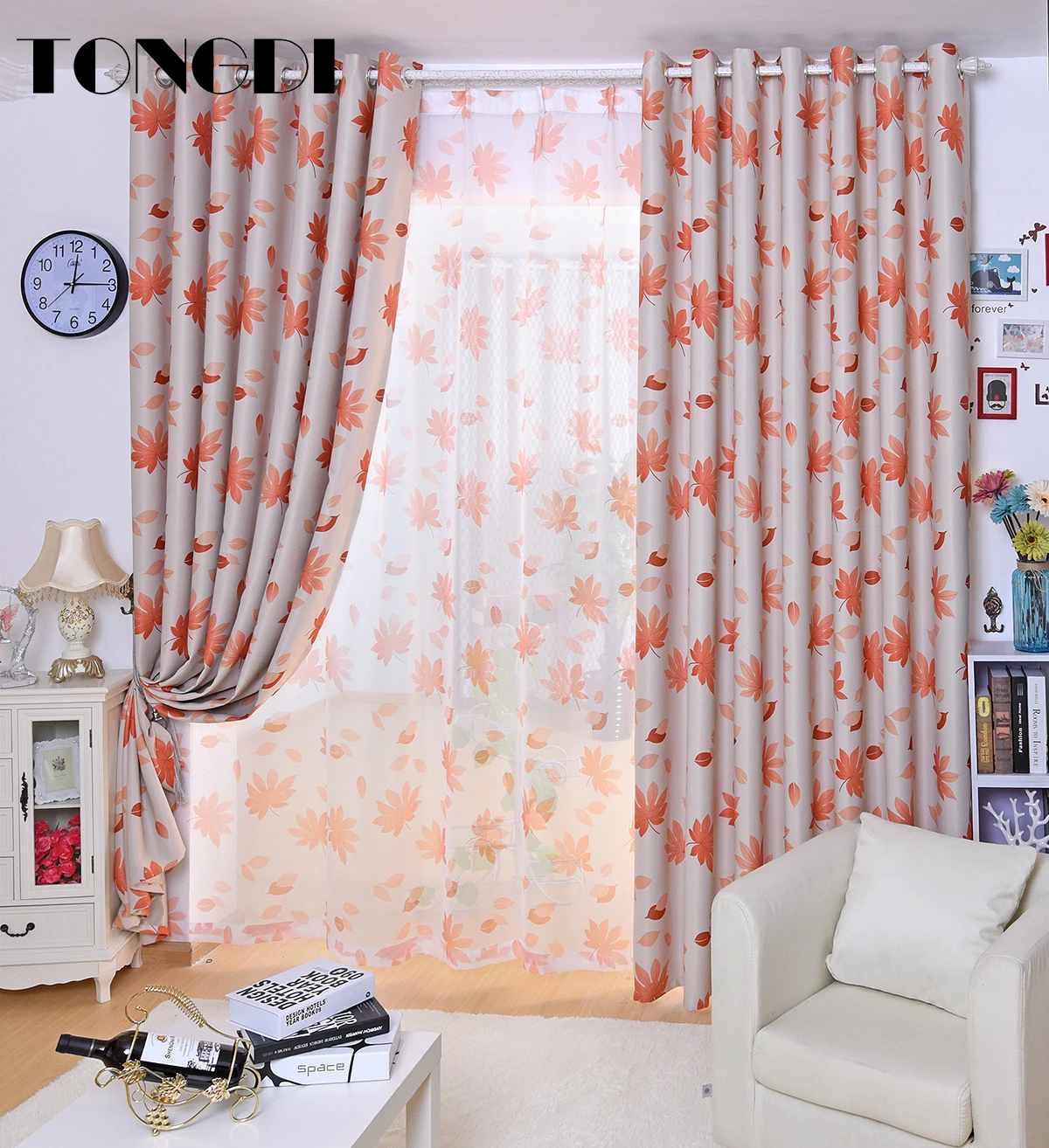 Светонепроницаемые шторы TONGDI элегантные высококачественные украшения с принтом
