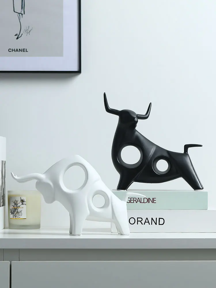 

Modern Nordic Abstract Ceramic Ornament Animal Creative Minimalist Art Sculpture Office Home Bedroom Decoration Crafts MM60XBJ