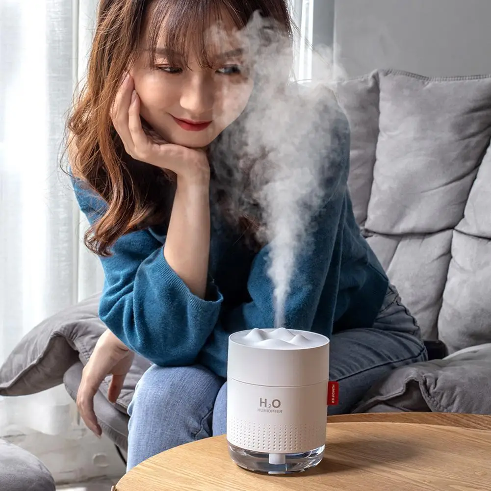 

Portable 500ML Ultrasonic Humidifier Mountain Aroma Humidificador with Night Romantic Lamp Air Diffuser Difusor USB H2E5