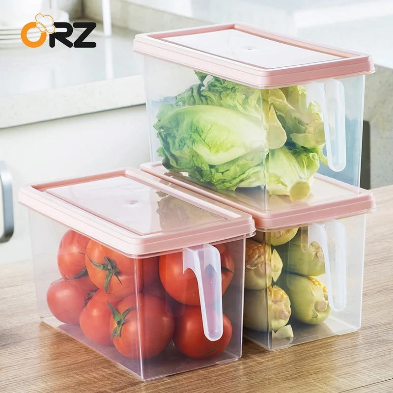 Кухонный Контейнер для хранения с крышкой Органайзер холодильника чехол ручкой