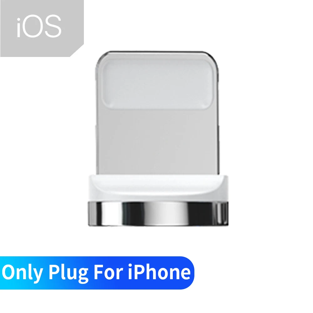 Only iOS Plug Магнитный кабель Micro USB type C для iPhone samsung Android Быстрая зарядка usb type C кабель 3 м type-C шнур Магнитный адаптер зарядного устройства - Цвет: Only iOS Plug
