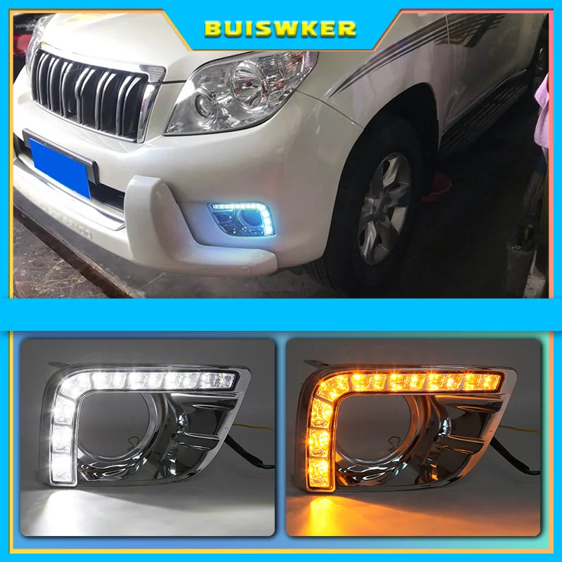 

Дневные ходовые огни для Toyota Prado 150 Fj150 LC150 2010-2013 Land Cruiser DRL, противотуманные фары, светодиодсветодиодный ходовые огни