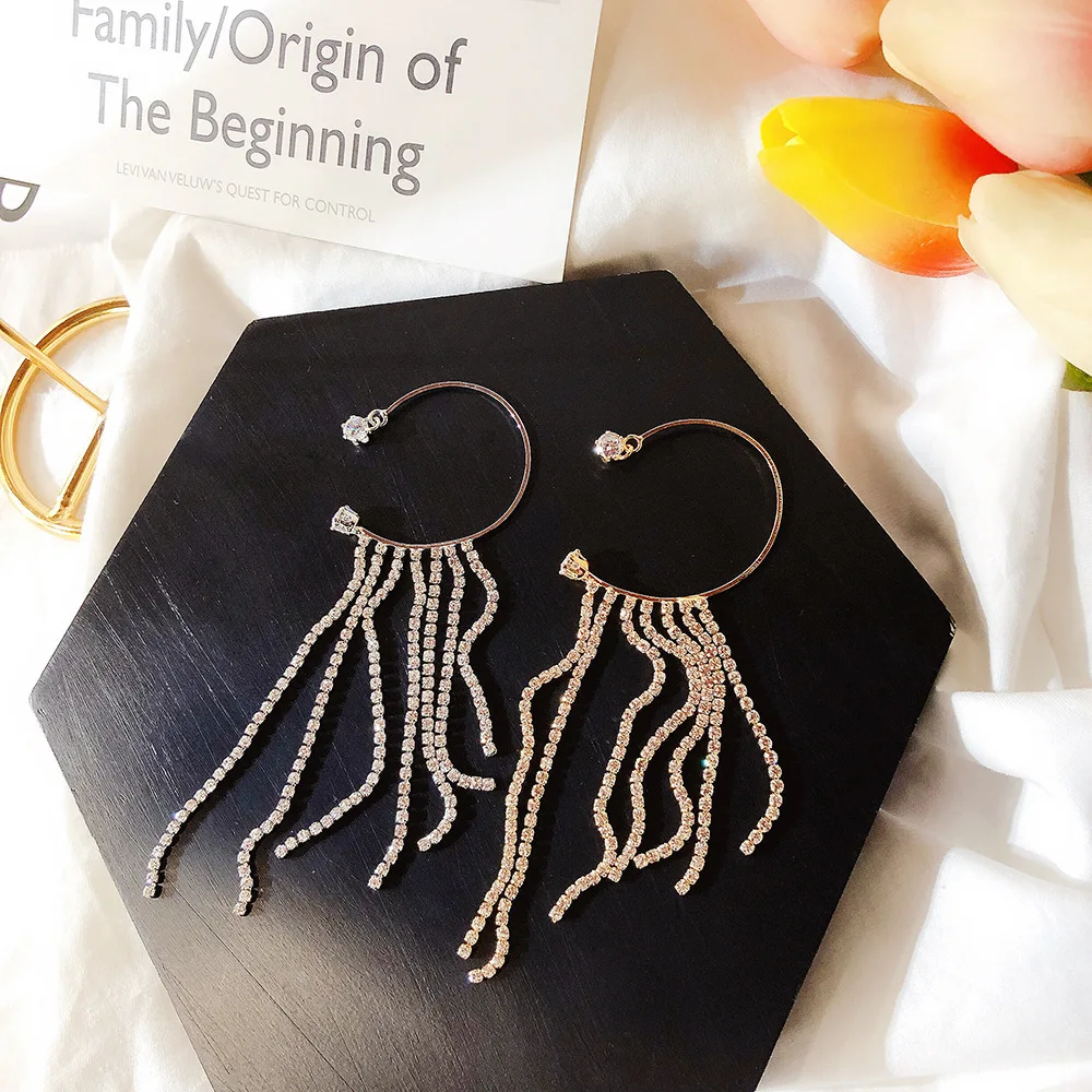 Европейская и американская личность новые преувеличенные серьги с кисточками