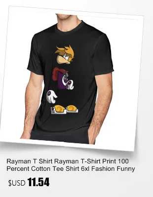 Футболка Rayman, футболка Rayman, футболка с принтом, 100 хлопок, футболка, 6xl, модная, забавная, с коротким рукавом, Мужская футболка