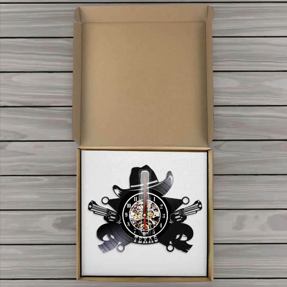 Техасские ковбойские настенные часы с изображением ковбойской шляпы символа