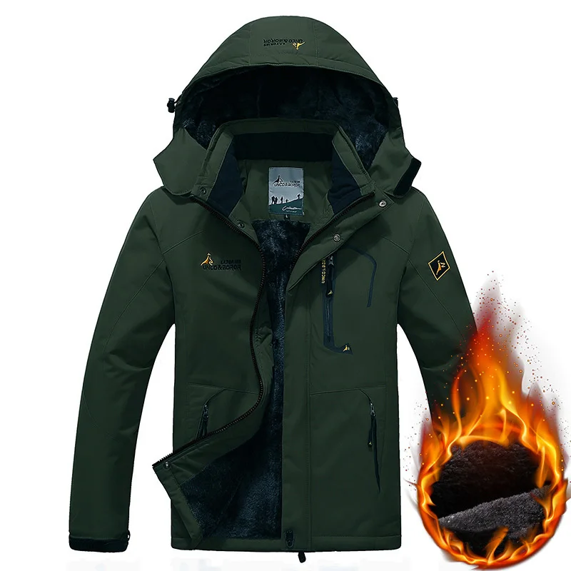 Dark green Jacket TWTOPSE Для мужчин катание на сноуборде и лыжах куртка зима Водонепроницаемый Спорт на открытом воздухе теплое, для катания на велосипеде, для рыбалки, с защитой от ветра Пеший Туризм Кемпинг флисовой куртки пальто для активных видов спорта вне помещений - Цвет: Dark green Jacket
